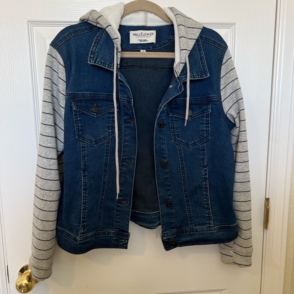 Wallflower Authentic Denim Jacket with Tan Accents
